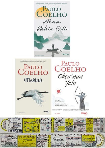 Akan Nehir Gibi + Mektub + Okçunun Yolu 3 Kitap Set Paulo Coelho + Mat. Öğreten Cetvel