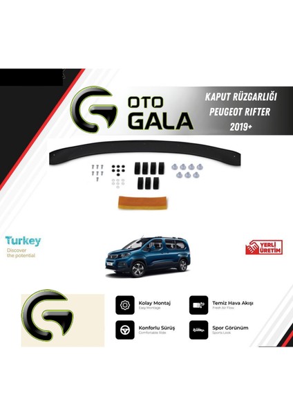 Kaput Rüzgarlığı Peugeot Rıfter 2019+