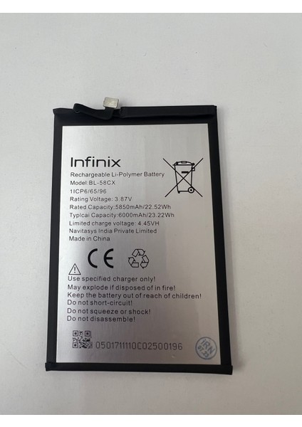 Reyze Infinix HOT-10i BL-58CX Batarya