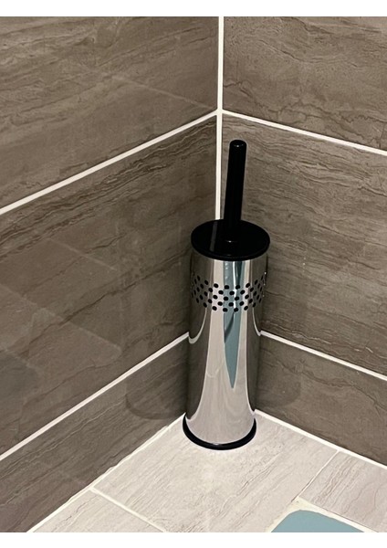 Krom Micro Delikli Klozet Fırçası