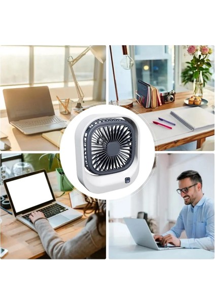 Mini Masaüstü Fan 3 Kademeli Ev,Ofis,Araç İçin Şarjlı Vantilatör