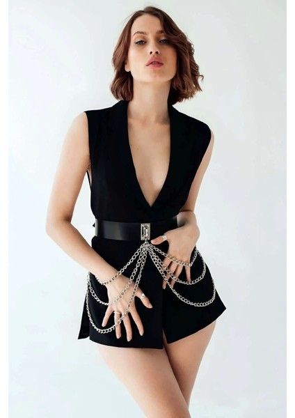 Zincirli Deri Bel Kemer Harness fiyatları