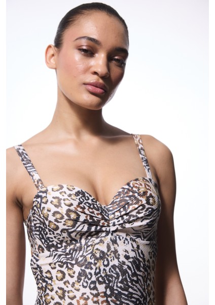 Brissa Lotus Leopar Desenli Toparlayıcı Balconette Mayo modelleri