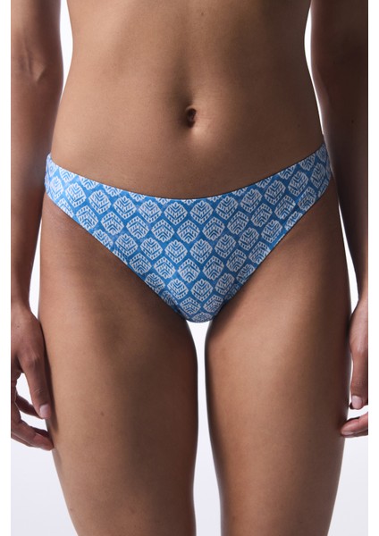 Mavi Baklava Desenli Bikini Altı