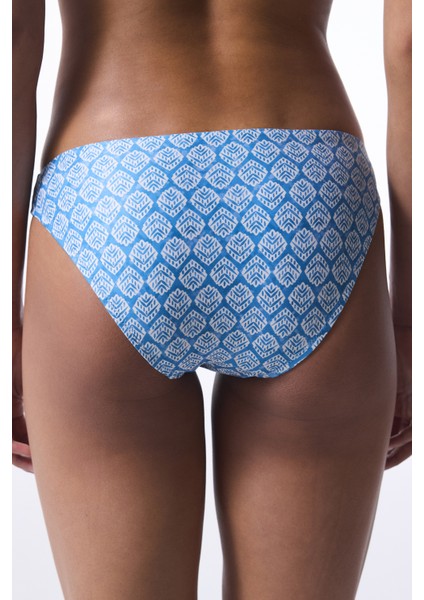 Mavi Baklava Desenli Bikini Altı