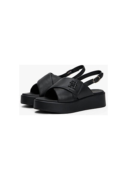 Th Logo Hw Padded Leather Sandal