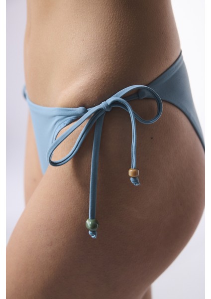 Mavi Maya Boncuklu Bağlamalı Bikini Altı