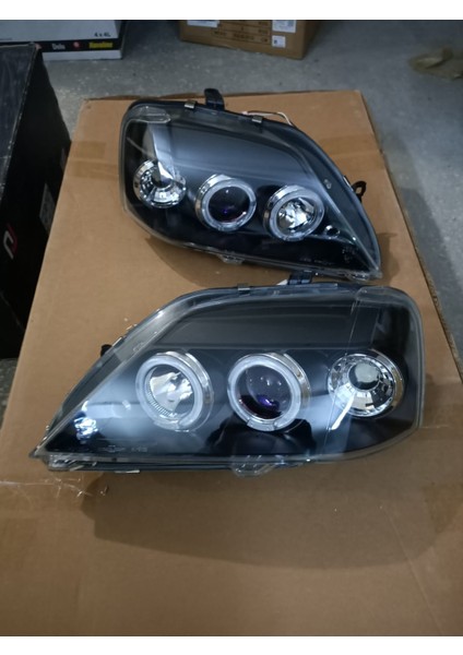 Dacia Logan Uyumlu Siyah Mercekli Angel Far