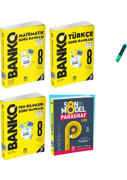Lgs 8. Sınıf Banko Serisi Matematik Türkçe Fen ve Son Model Paragraf 4lü Set Soru Bankaları