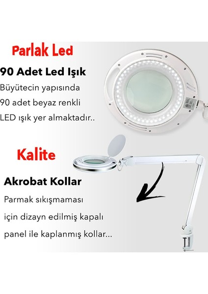 6017 Ayaklı Büyüteç | Ayarlanabilir Işık Seviyeli (8x) fırsatları