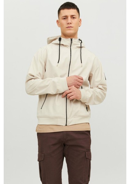 JJEBASIC SOFTSHELL HOOD N Ekru Erkek Mont