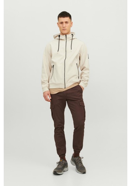 JJEBASIC SOFTSHELL HOOD N Ekru Erkek Mont