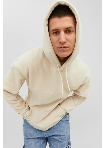 JORSILVERLAKE FLEECE HOOD Gri Erkek Sweatshirt fırsatları
