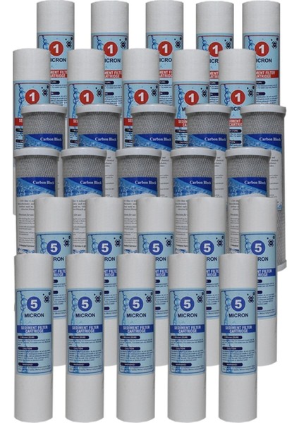 Açık Kasa Su Arıtma Cihazı Filtresi 3 Aşama Ekonomik Paket 10 Takım