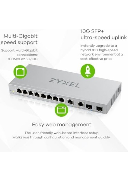 Multi-Gig 12-Port Web Managed Switch | 2x 2.5g ve 2x 10G Sfp+ | Masaüstü/duvar Montajı