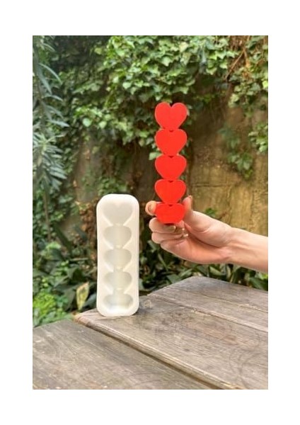 Concept Kalp Şerit Silikon Mum Kalıbı