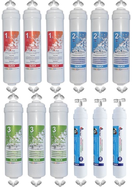 Kapalı Kasa Su Arıtma Cihazı 4 Aşama Inline 2 Yıllık Filtre Bakım Seti ( Membransız )