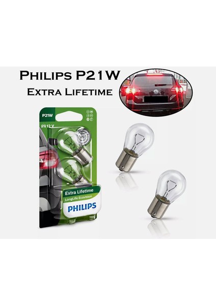 P21W Longlife Ecovision Geri Vites Park Ampül Tek Duy, 12V, 2'li Paket Otomotiv Ampulü fiyatları