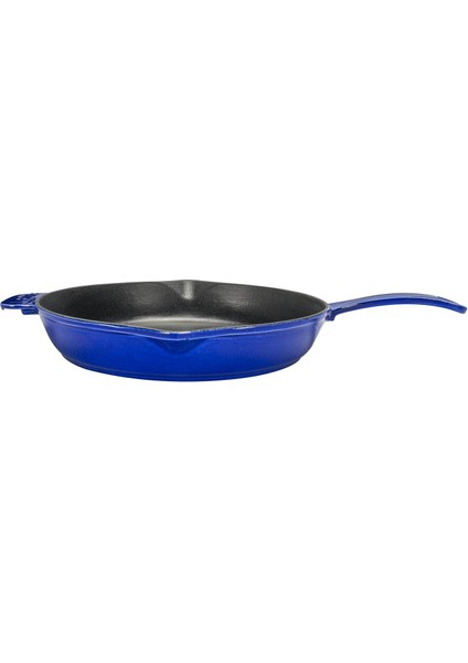 Metal Premium Serisi - Döküm Kızartma Tavası, Yuvarlak, 28 Cm, Majolik Mavi