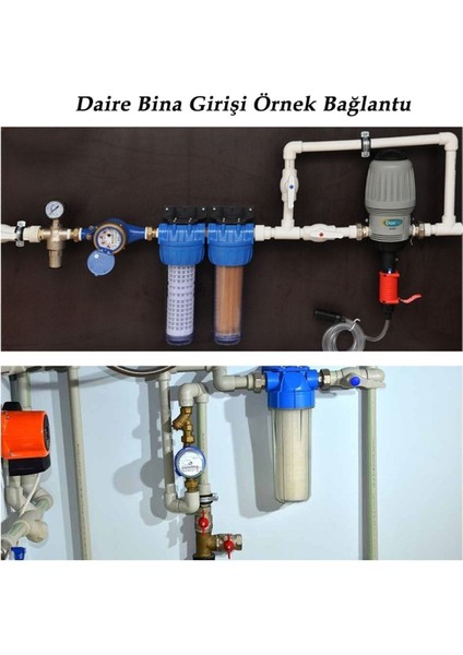 Daire Bina Sayaç Girişi 10" Inch 4 Aşama Su Arıtma ve Yumuşatma Sistemi (Filtresiz) indirimleri
