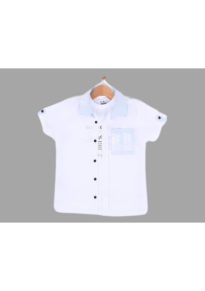 Cep-Yaka Baskılı T-Shırtlü Müslin Erkek Gömlek