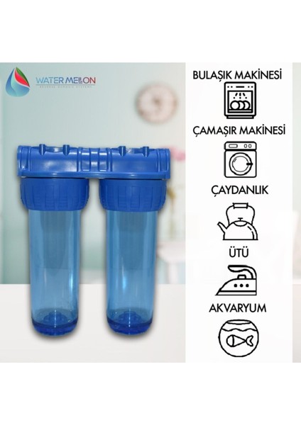 Daire Bina Sayaç Girişi 10'' Inch 2 Aşama Su Arıtma Sistemi (Yıkanabilir-Silifoz) modelleri