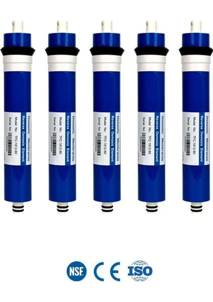 Su Arıtma Cihazı Uyumlu Yeni Nesil 80 Gpd Domestic Membran Yüksek Sarım Teknolojili 5 Adet