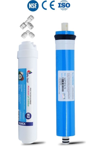Su Arıtma Cihazı Filtresi Nsf Vontron Membran - Nsf Europost Tatlandırıcı 1840 Son Karbon
