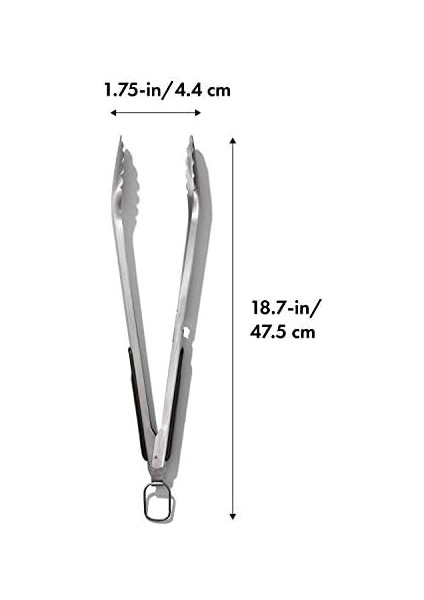 Good Grips Paslanmaz Çelik Uzun Barbekü Maşası, Dahili Şişe Açacaklı 47,5 cm - Sosis, Sebze ve Daha Fazlası Için