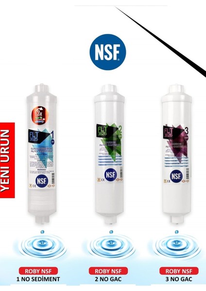Nsf Sertifikalı Su Arıtma Filtresi 6 Aylık Set fiyatları