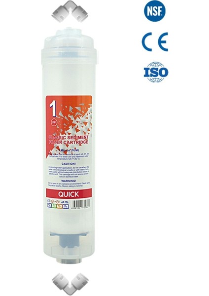 Kapalı Kasa Su Arıtma Cihazı Uyumlu Inline 1 Numara Şeffaf Sediment Filtre