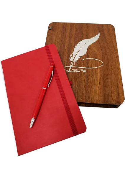 Büro Ev Ofis Hediyesi Için Ahşap Kutulu Kalem Defter Seti fiyatları