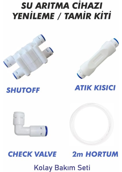 Su Arıtma Cihazı Yenileme Tamir Kiti Shutoff Chekvalf Atık Kısıcı