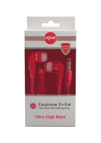Mytell Kulaklık Mikrofonlu 3,5 mm (Kırmızı)
