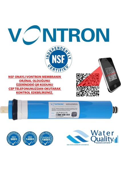 Vontron 80 Gpd Membran Filtre