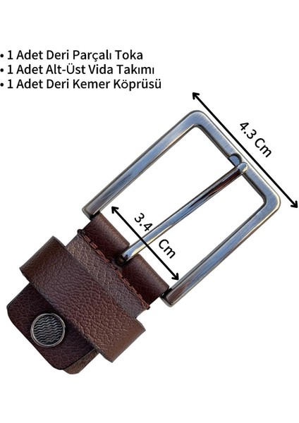 Siyah 3.5 Cm. Yedek Kemer Tokası Deri Vidalı