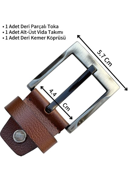 Siyah 4.5 Cm. Yedek Kemer Tokası Deri Vidalı