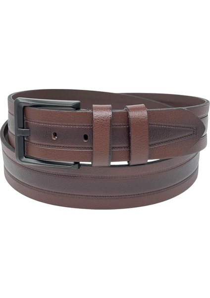 Siyah Deri Ortası Hasır Desenli Model 4.5 Cm. Genişlikli Spor Kemer - 500-33 fırsatları