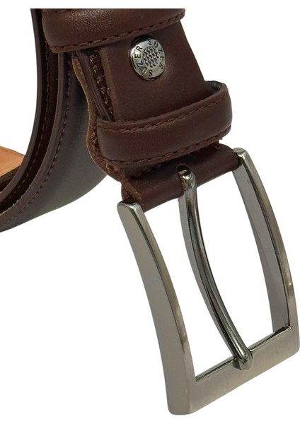 Siyah Deri Düz Renk Dikişli Model 3.5 Cm. Genişlikli Klasik Kemer - 214-DKSL indirimleri