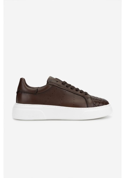 Erkek Hakiki Deri Sneakers & Spor Ayakkabı 04 2559 Erk Ayk Y25 Kahve Dr/orgu