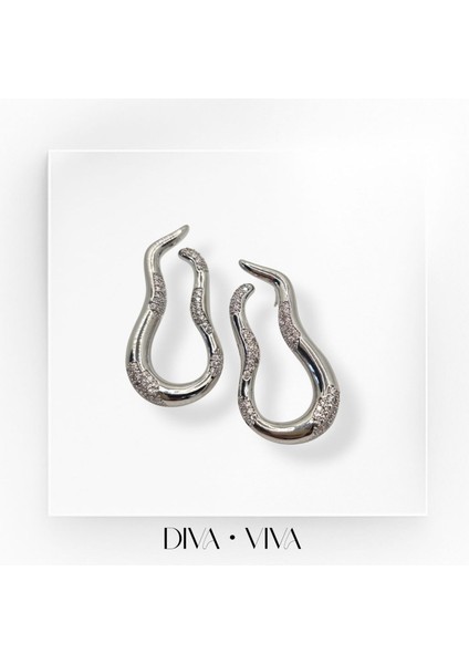 Divaviva - Taşlı Sarmal Design Kadın - Spiraluxe Küpe