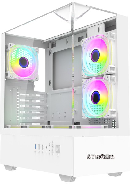 Diamond Beyaz 6X120MM Argb Atx Gaming Bilgisayar Kasası Powersız