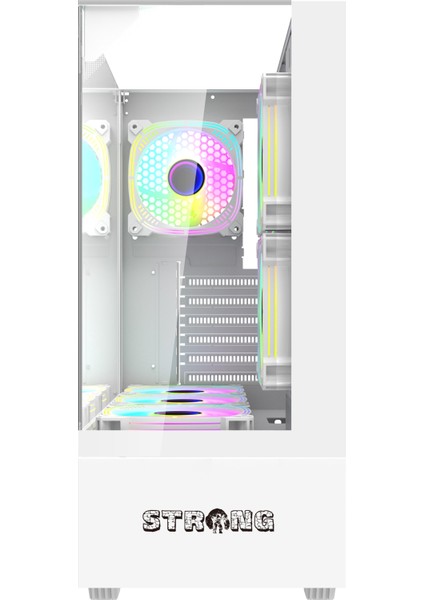 Diamond Beyaz 6X120MM Argb Atx Gaming Bilgisayar Kasası Powersız