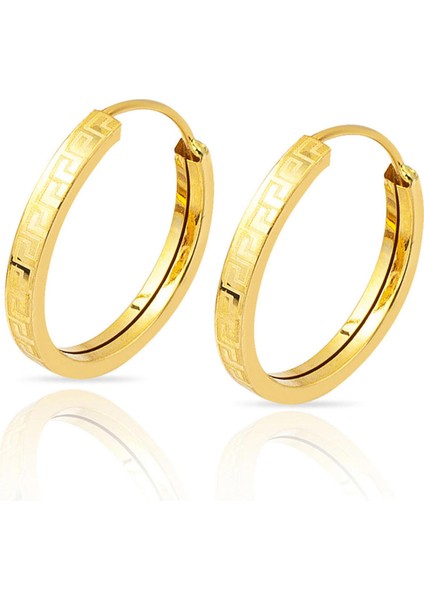 Versage 14 Ayar Altın Küpe 3 Cm. Çaplı