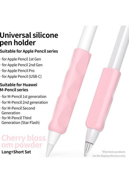 Apple Pencil Için 2 Adet Silikon Kılıf, Huawei M-Pencil Serisi Kalem Kapağı Tutacağı-Pembe (Yurt Dışından)