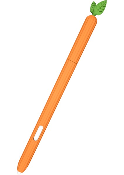Samsung Galaxy Tab S7 T870 Silikon Stylus Kalem Tutucu Sebze Tarzı Kaymaz Kol Deri Cep Kapağı-Turuncu (Yurt Dışından)