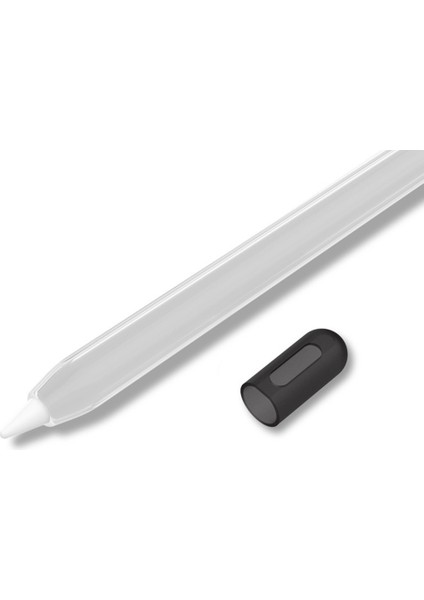 Apple Pencil (2. Nesil)/(1. Nesil) Silikon Kılıf Iki Tonlu Tasarım Koruyucu Kalem Kapağı-Şeffaf (Yurt Dışından)