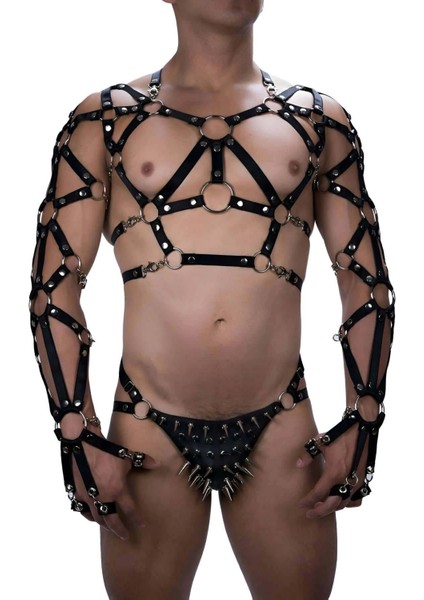 Lastik Göğüs ve Çivili Külot Harness Takım M fiyatları