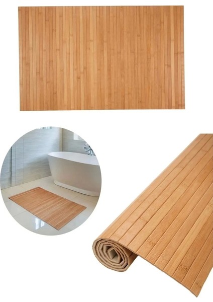 Naturel Bambu Kaydırmaz Çamaşır Makinası Üstü Örtüsü Mutfak Bulaşık Matı Su Geçirmez Banyo Matı fırsatları