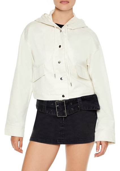 Kapüşonlu Twill Ceket